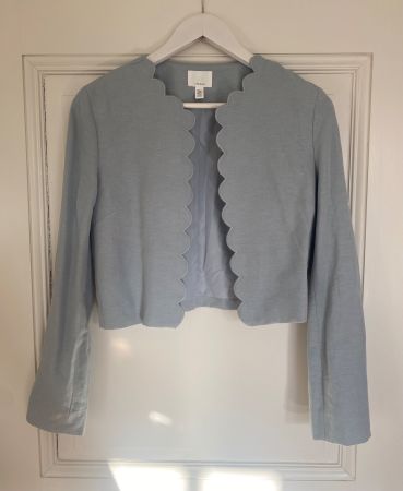 H&M Kurzjacke hellblau Leinen