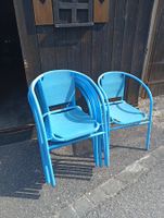 Chaises bleues empilables pour extérieur, lot de 8, occasion