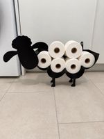 Toilettenpapierhalter Schaf Metall schwarz neuwertig