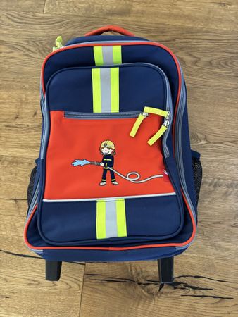 Rollkoffer Kinder Feuerwehrmann Motiv blau Grösse M neu