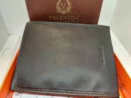 Valentini Herren Portemonnaie Leder schwarz / Portefeuille