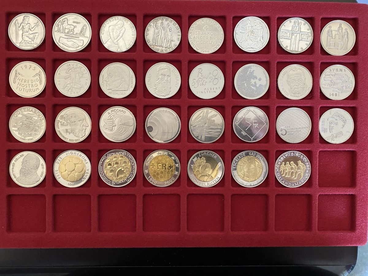 Tutti le monete: 5 fr collection complète de 1936 a 2003 Argent & Nickel – Nuovo (secondo la descrizione) da Corsier-sur-Vevey venduto da Ginoarturo