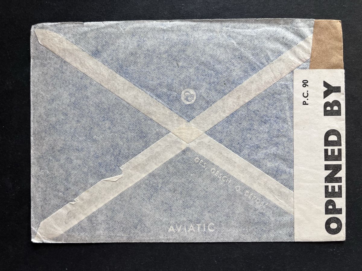 Tutti i francobolli: 1941 Airmail BASEL - LONDON + Censure  – Usato da Sottens venduto da thigroux 1