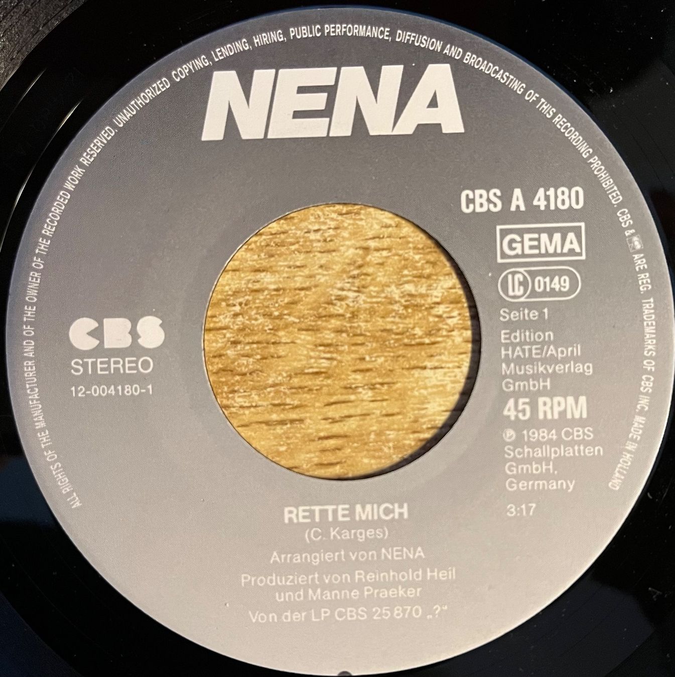 Dischi in vinile: NENA - RETTE MICH – Usato da Bussigny venduto da vinyl-pas-cher 2