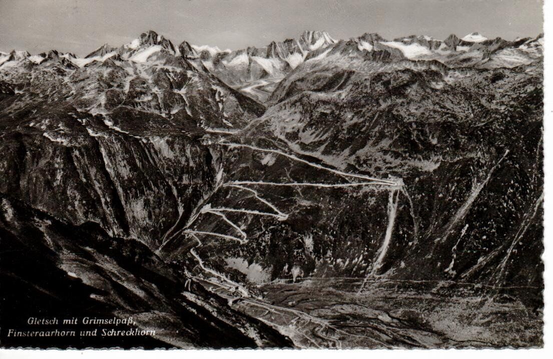 Ansichtskarten: Gletsch mit Grimselpass – Gebraucht aus Wolhusen von Curver9