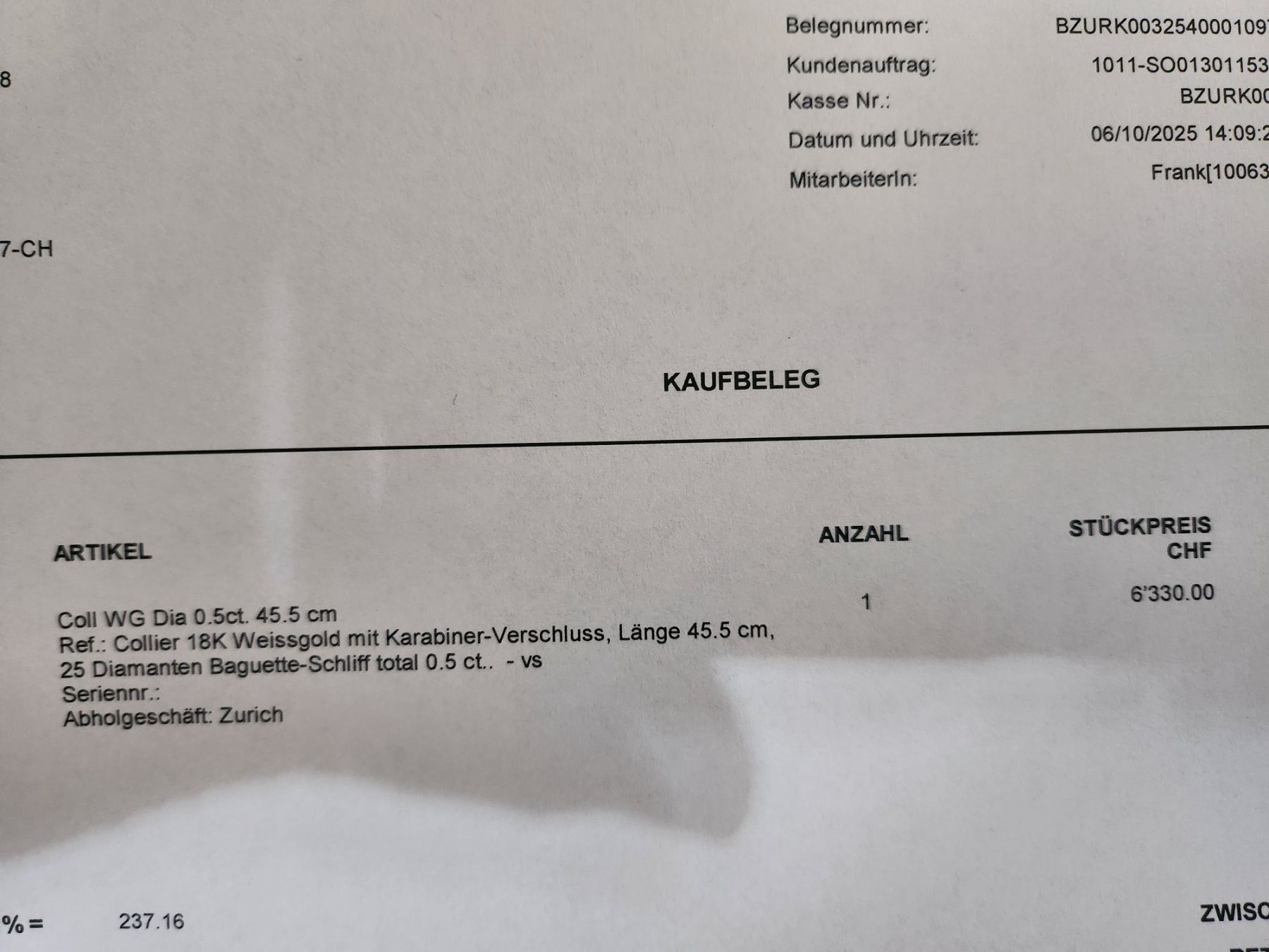 Ketten: Bucherer " Collier 18k Weissgold. – Gebraucht aus Dietikon von Oxana01 2