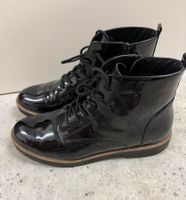 Schwarze Lackleder Stiefeletten