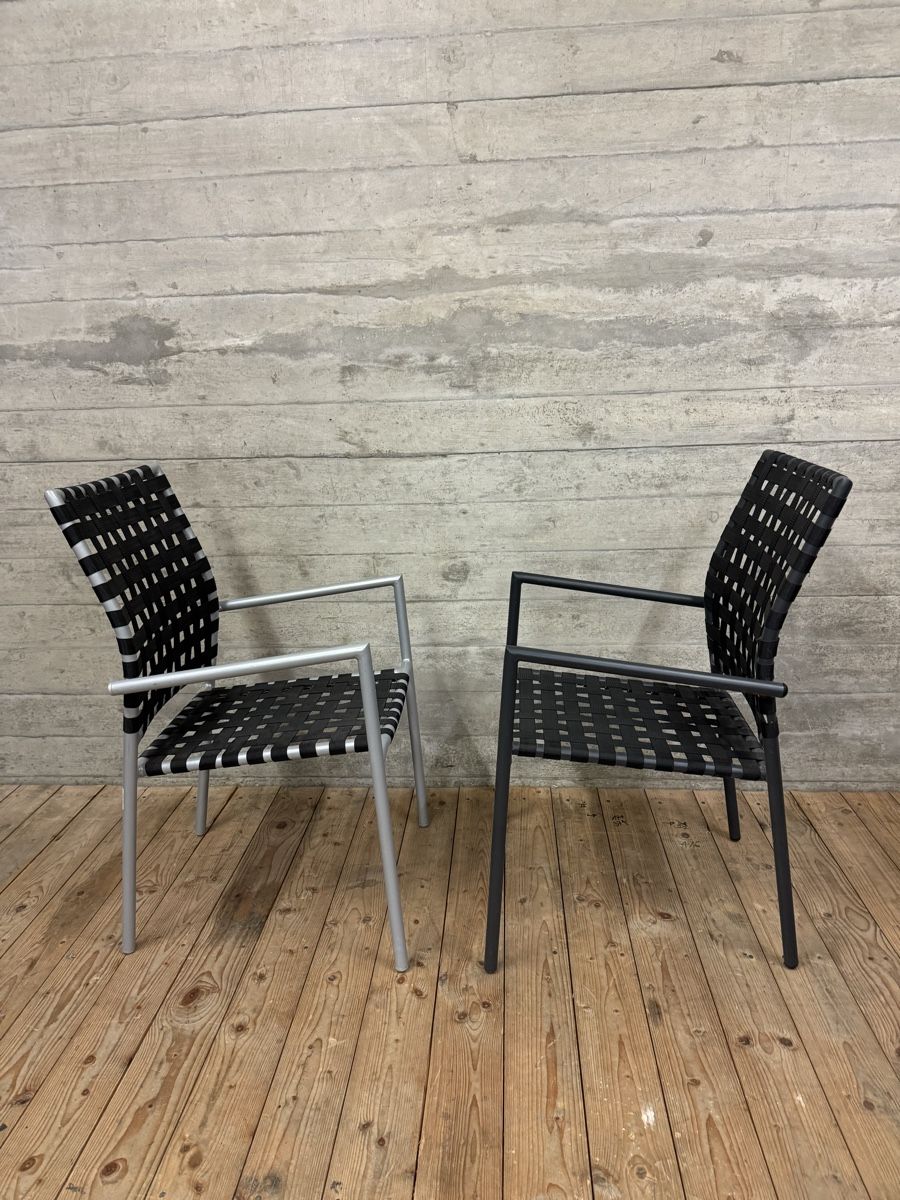 Sedie: 2 Design Gartenstühle schwarz/silber – Usato da Münchenstein venduto da Eclipse6 1