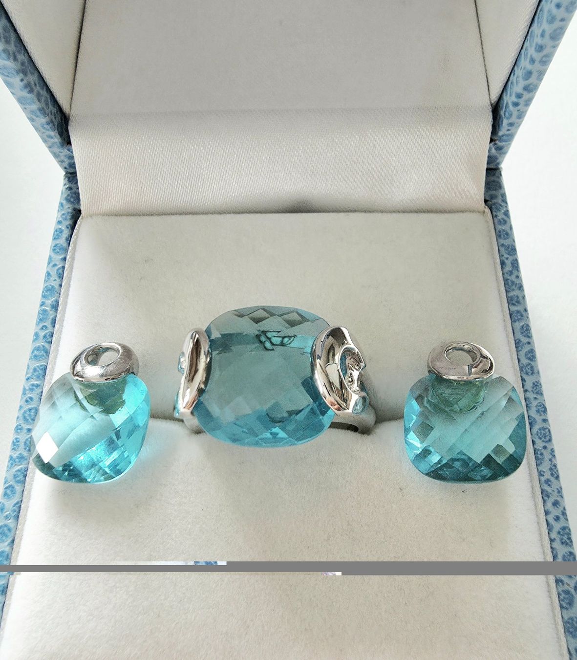 Anelli: Modernem Silberring 925 mit grossem blauem Topas - Neu – Nuovo e nell'imballaggio originale da Uetikon am See venduto da Coralreef 8