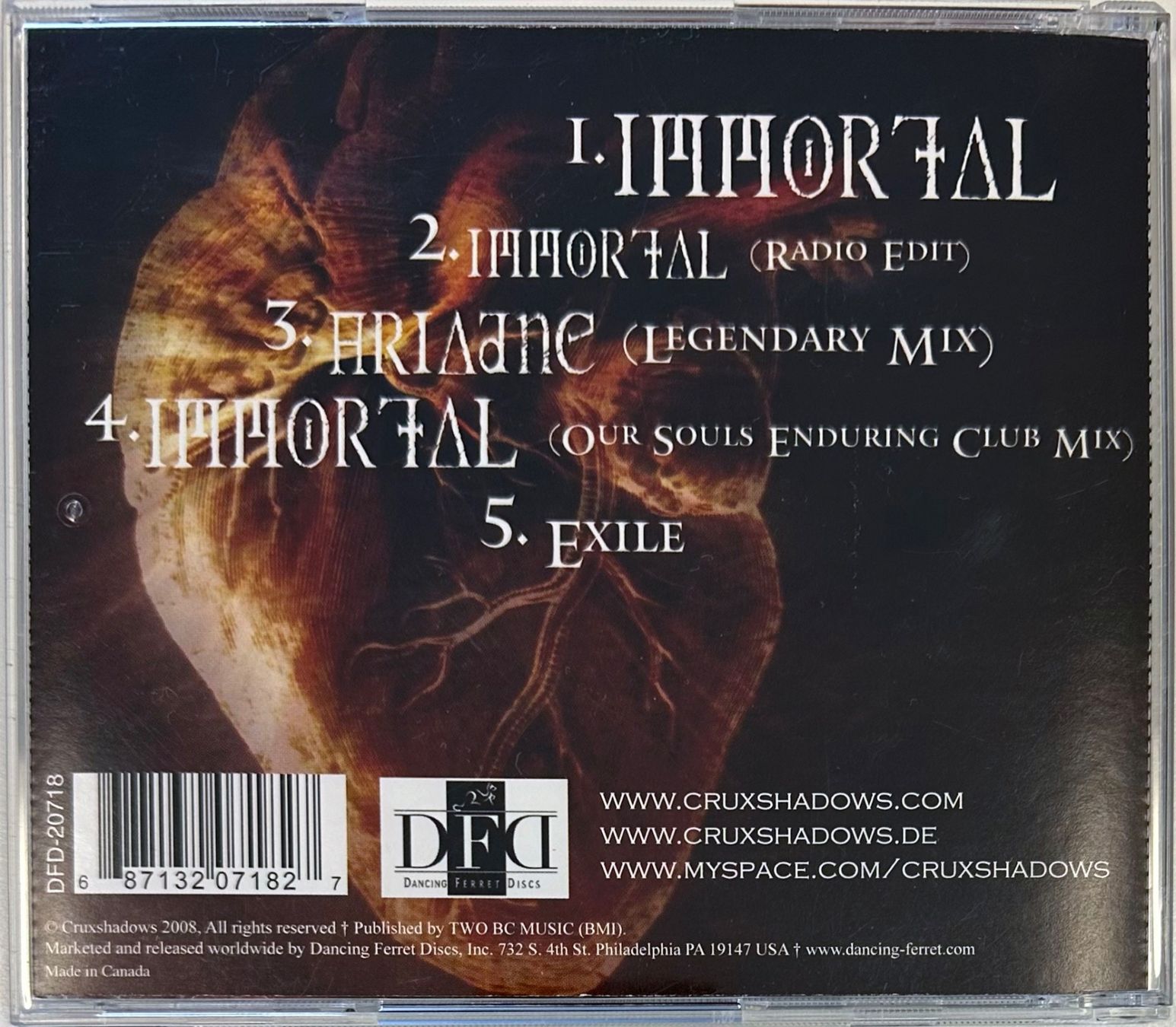 CD: The Crüxshadows – Immortal – Usato da Martigny venduto da jereq 1