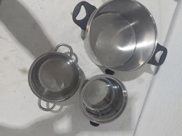 Kochtopf Set, Edelstahl, 3 Stück, Grosse ist 5Liter