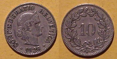 Tutti le monete: 10 Rappen 1928 – Usato da Allschwil venduto da Coinfreak