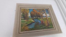 Schönes Landschaftsbild Handgemalt