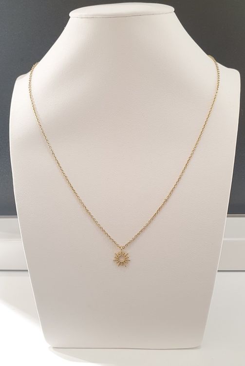 Retro Sonne Anhänger Halskette - Sonnensymbol Schmuck Für Männer 45cm