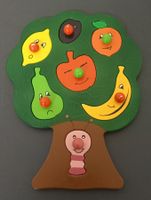 BUNTES *HOLZ - PUZZLE - FRÜCHTEBAUM* VOLLST./CA. 21 X 28CM