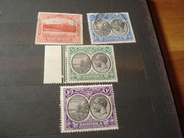 4 alte Marken Dominica, */o