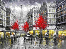 Modern Art - Paris Spaziergang am Abend