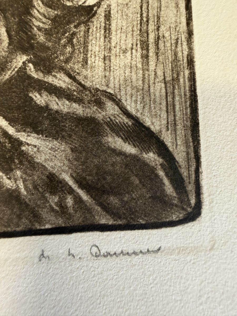 Arts picturaux & lithographies: Daumier Lithographie Le Wagon de Seconde classe  – D'occasion à Strengelbach par RaenAntikDesign 2