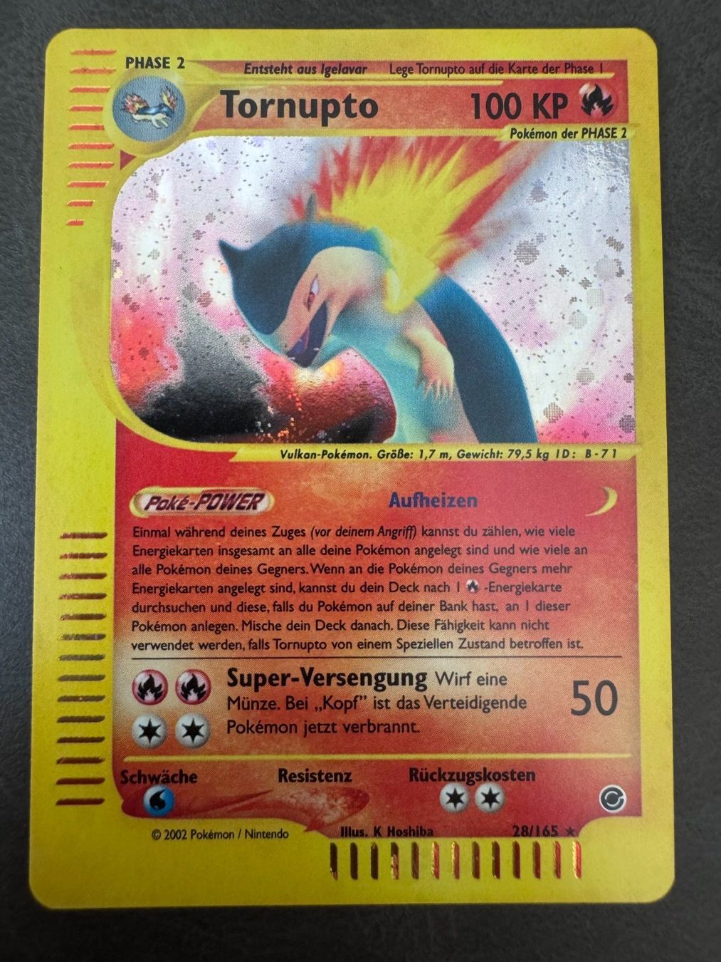 Pokémon Carte collezionabili: Pokemon Tornupto Holo 28/165 - Expedition - DE – Usato da Erstfeld venduto da PokeSandero