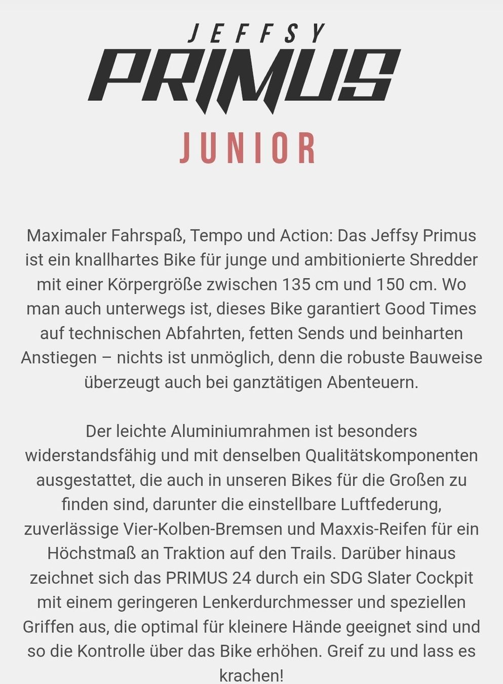 YT Vélos: YT Jeffsy Primus 24Zoll – D'occasion à Oftringen par spirit82 5