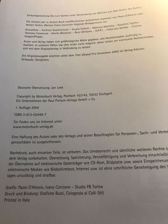 Bücher: Formel Eins - Grand Prix der Emotionen – Neu (gemäss Beschreibung) aus Oberuzwil von jabano 1