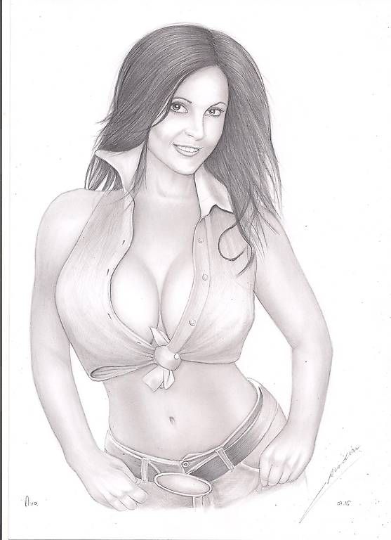 Dipinti: La sublime Denise Milani, dessin original – Usato da Ecublens VD venduto da Largo1