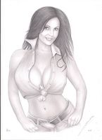 La sublime Denise Milani, dessin original