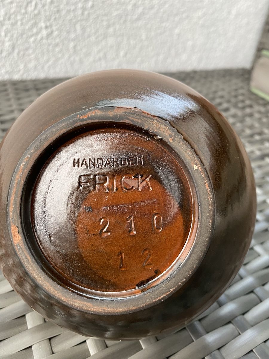 Vasen & Gefässe: Seltene Frick Keramik Vase – Gebraucht aus Balsthal von Narulya 3