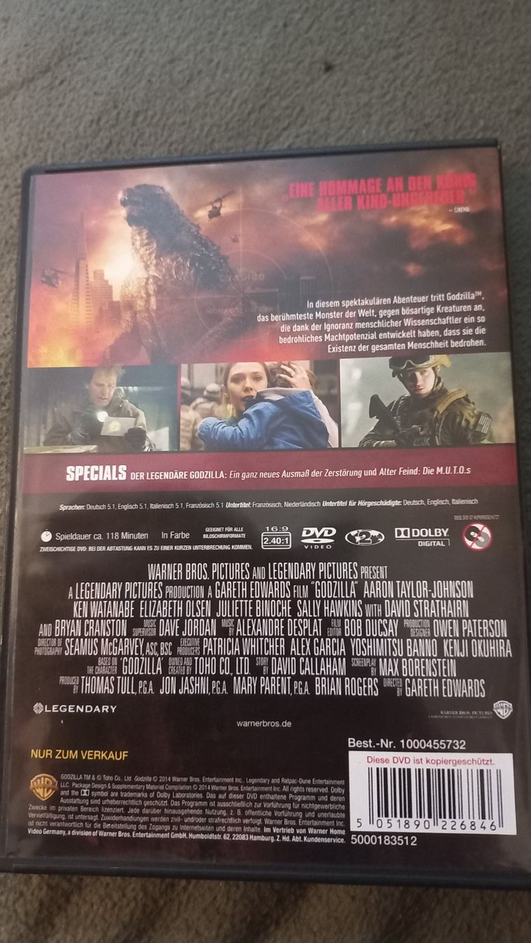 Tutti i DVDs: Godzilla (2014) DvD – Usato da Olten venduto da Donatello1984 1