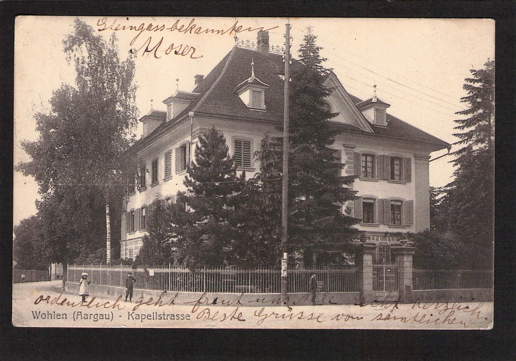 Ansichtskarten: #Wohlen AG , Kapellstrasse , gel. 1915 – Gebraucht aus Reichenburg von Pipo-67
