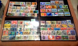4 Stekkarten CH Briefmarken es hat auch Seien dabei gestempe