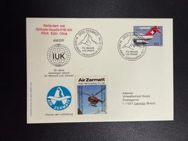 Air Zermatt Helikopter Sonderflugbrief Zermatt - Cervinia 82