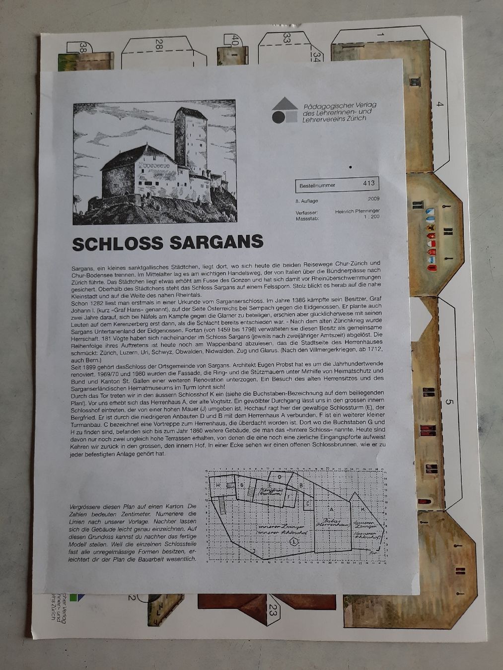 Kit bricolage: Bastelbogen Modellbogen Schloss Sargans – Nuovo (secondo la descrizione) da Nottwil venduto da mar_jqm7