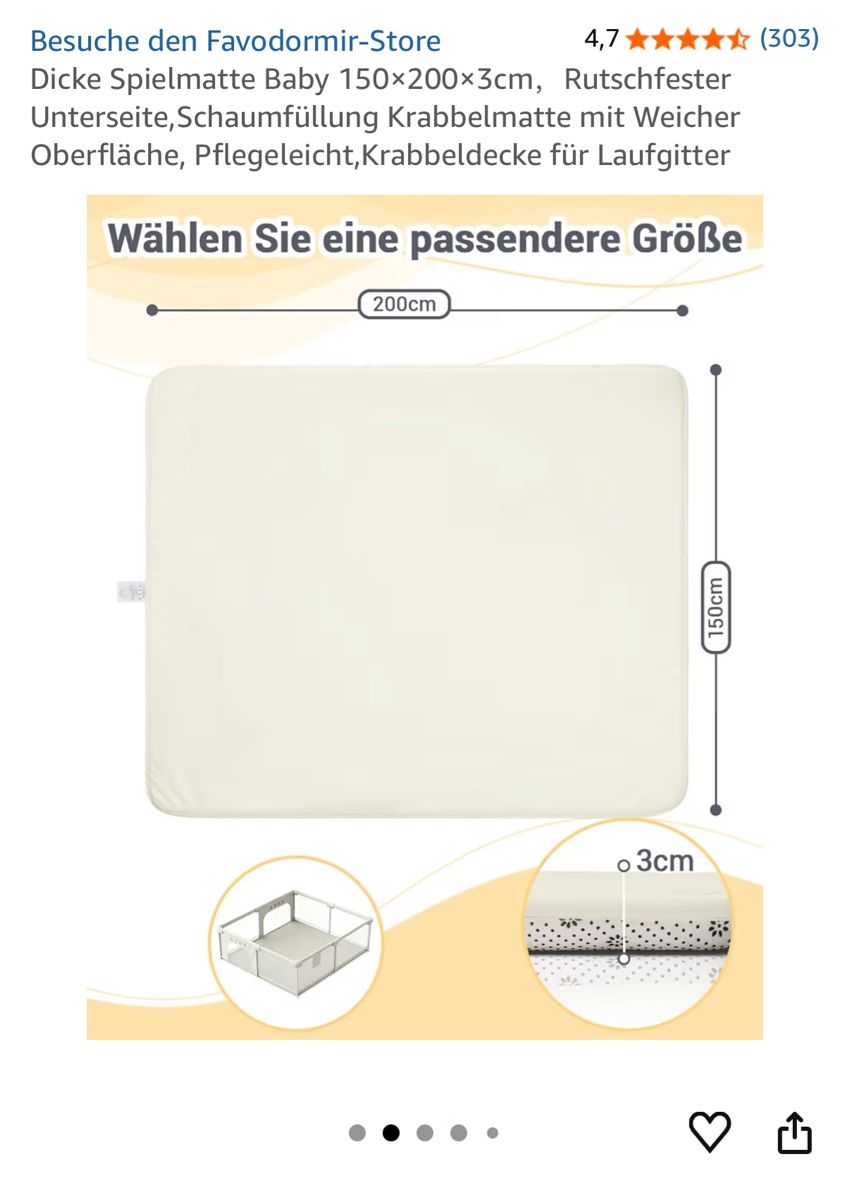 Tappeti: Favodormir Teppich/Spielmatte 150x200cm – Usato da Seon venduto da arb_fb9f 6