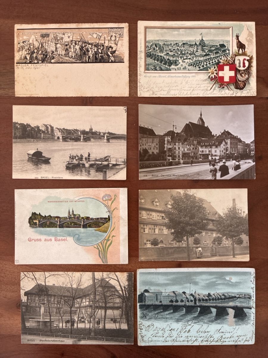 Cartoline postali: 21 Ansichtskarten Schweiz von Basel  – Usato da Oftringen venduto da Cla.vD.74 2