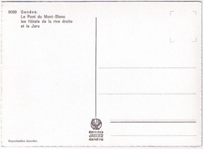 Cartoline postali: Genf / Genève -  Le Pont du Mont-Blanc – Usato da Binningen venduto da Mountainrider 1