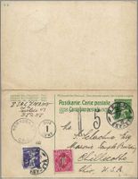 1920, BERN-USA 7 1/2 auf 5 RP. -GS + 3 RP. TELL + 0 T 5 R!++