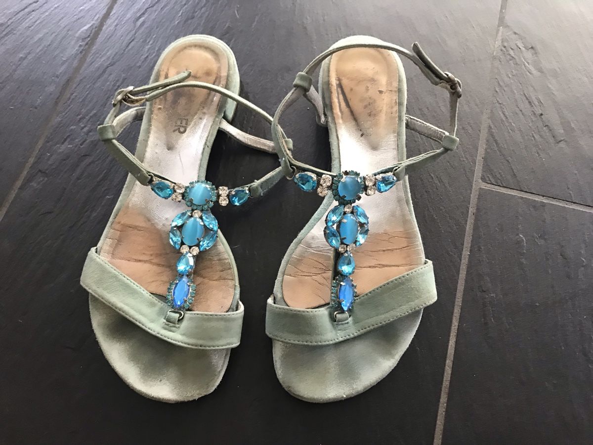 Walder Scarpe da donna: Sandalen, hellblaues Nubukleder von WALDER – Usato da Bremgarten AG venduto da Belana0 1
