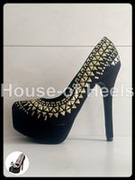 Escarpins Gorgeous 36 talon 13.5cm plateau 3.5cm velours noi