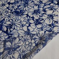 Ital. Leichte glänzende Viskose Twill  2.20x1.45m Fioriblu