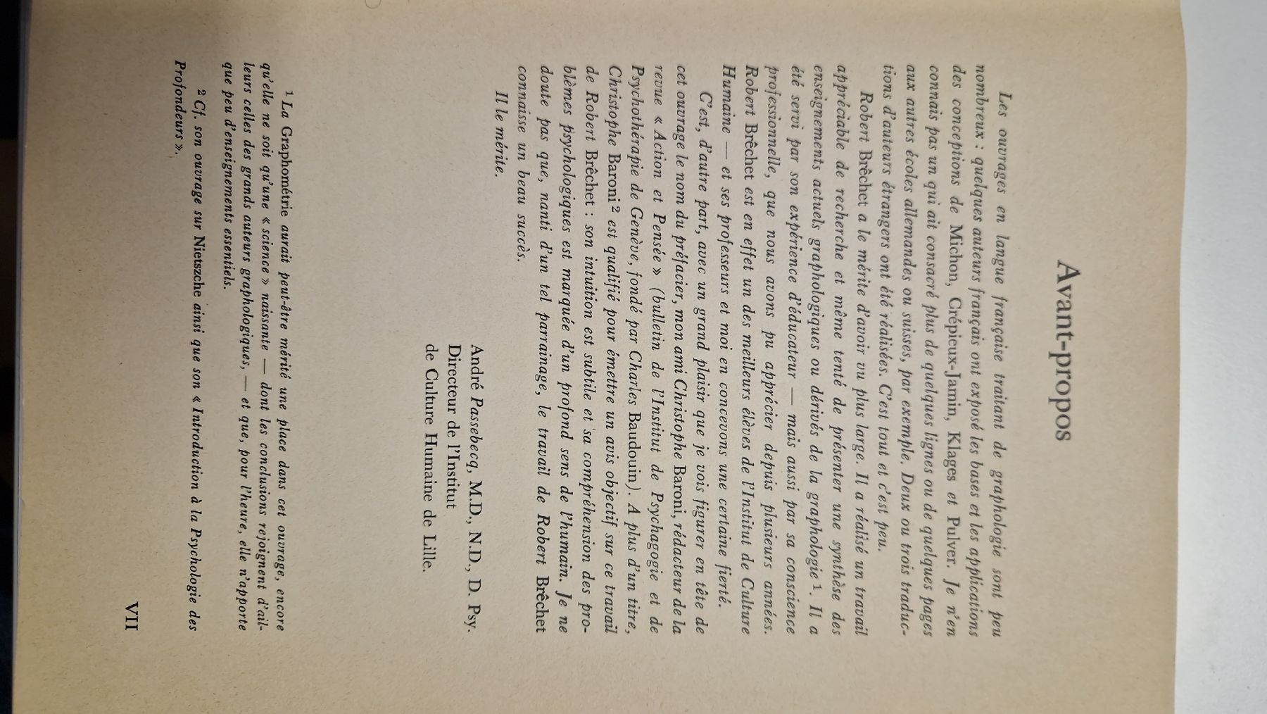 Libri: Graphologies sciences psychologiques, Bréchet, vintage – Usato da Vevey venduto da PAV61 2