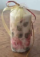 Handgemachte Kerze, Rosenmuster, Winterdekoration!