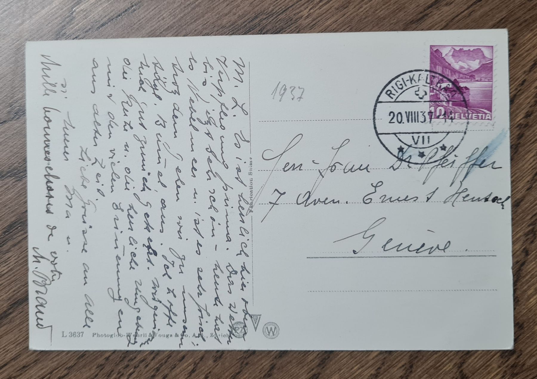 Cartoline postali: Rigi Kulm 1937 – Usato da Ebikon venduto da Donar50 1