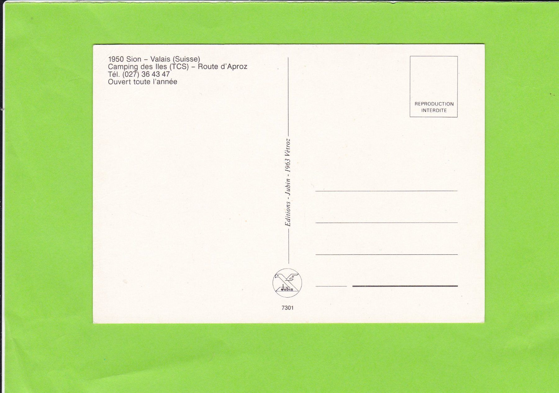 Cartoline postali: Camping des Iles--TCS – Usato da St. Peterzell venduto da neckertal 1