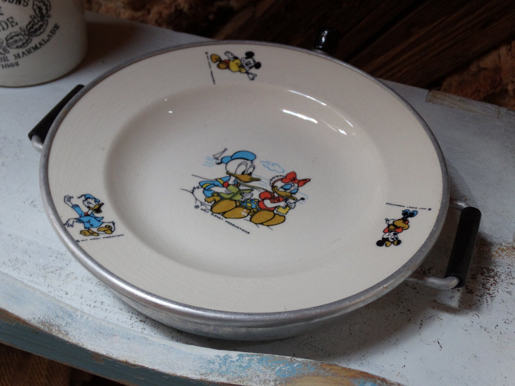 Disney Piatti: antiker Kinderteller Donald Duck & Daisy Original Disney – Usato da Grossaffoltern venduto da amo64