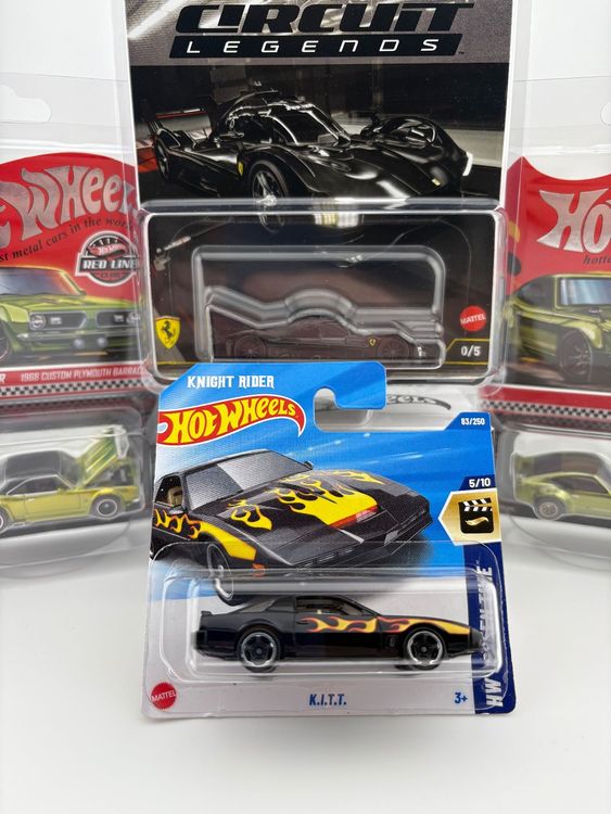 Hot Wheels K.I.T.T. Knight Rider – Supercar Die-Cast 1:64 – 7 Cm – Pop Culture – JBL71 – Modèle Collection