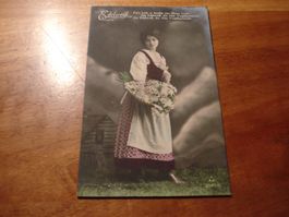 5 Kitschkarten "Edelweiss " um 1917, koloriert