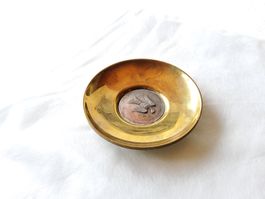 Vide-poche vintage avec médaillon central en argent 925