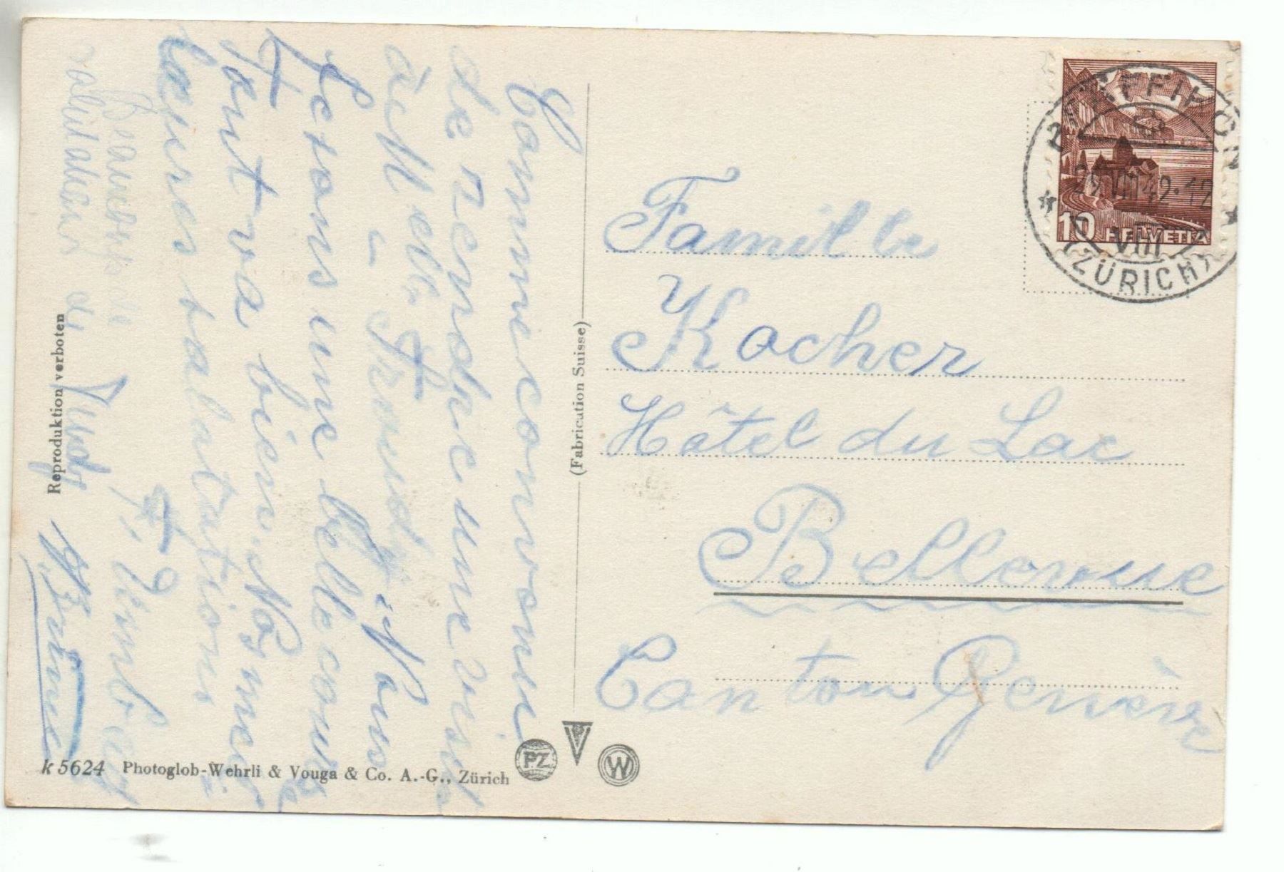 Cartes postales: PFÄFFIKON Rest. Schlössli, Postauto – D'occasion à Jona par philajona 1
