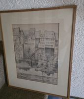Orginalzeichnung Rhein-Basel Künstler karl-Dick ( 1884 -1967